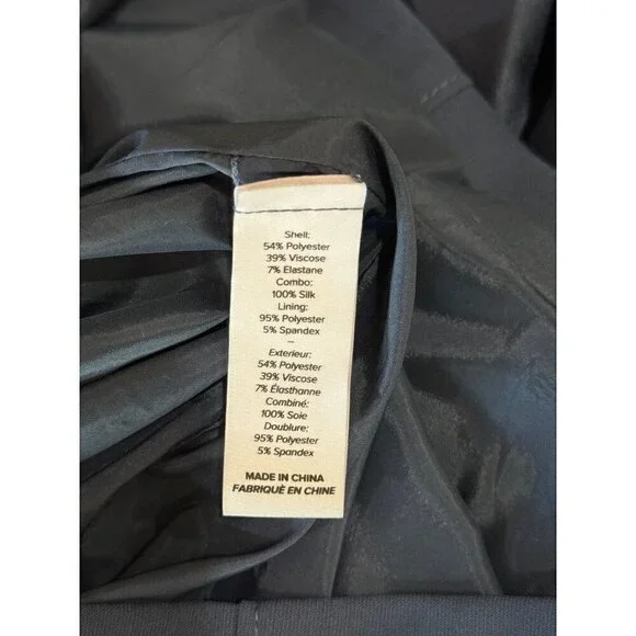 CINQ À SEPT Teo Ruched Satin Sheath Mini Dress Blue Womens Size 14 - Picture 11 of 12